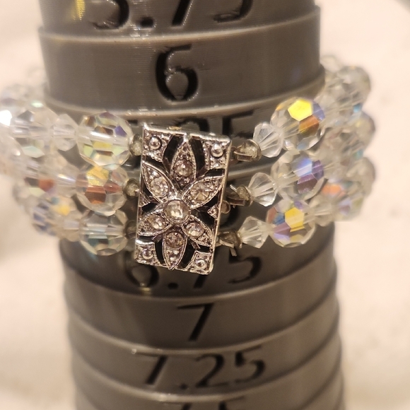 Vintage Silver Crystal AB Bracelet - Picture 4 of 9
